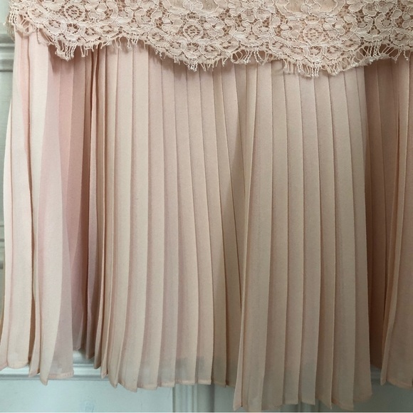 Forever 21 90s Y2K Blush Pink Lace Pleated Dress XS - Picture 5 of 7